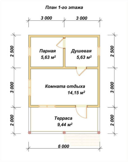 Баня из бруса Б-2